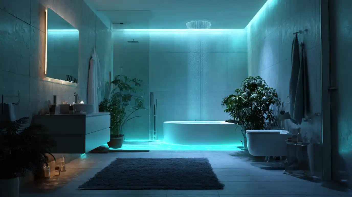 Kupatilo sa elementima spa centra, tus koji nam daje osecaj spa centra. 
