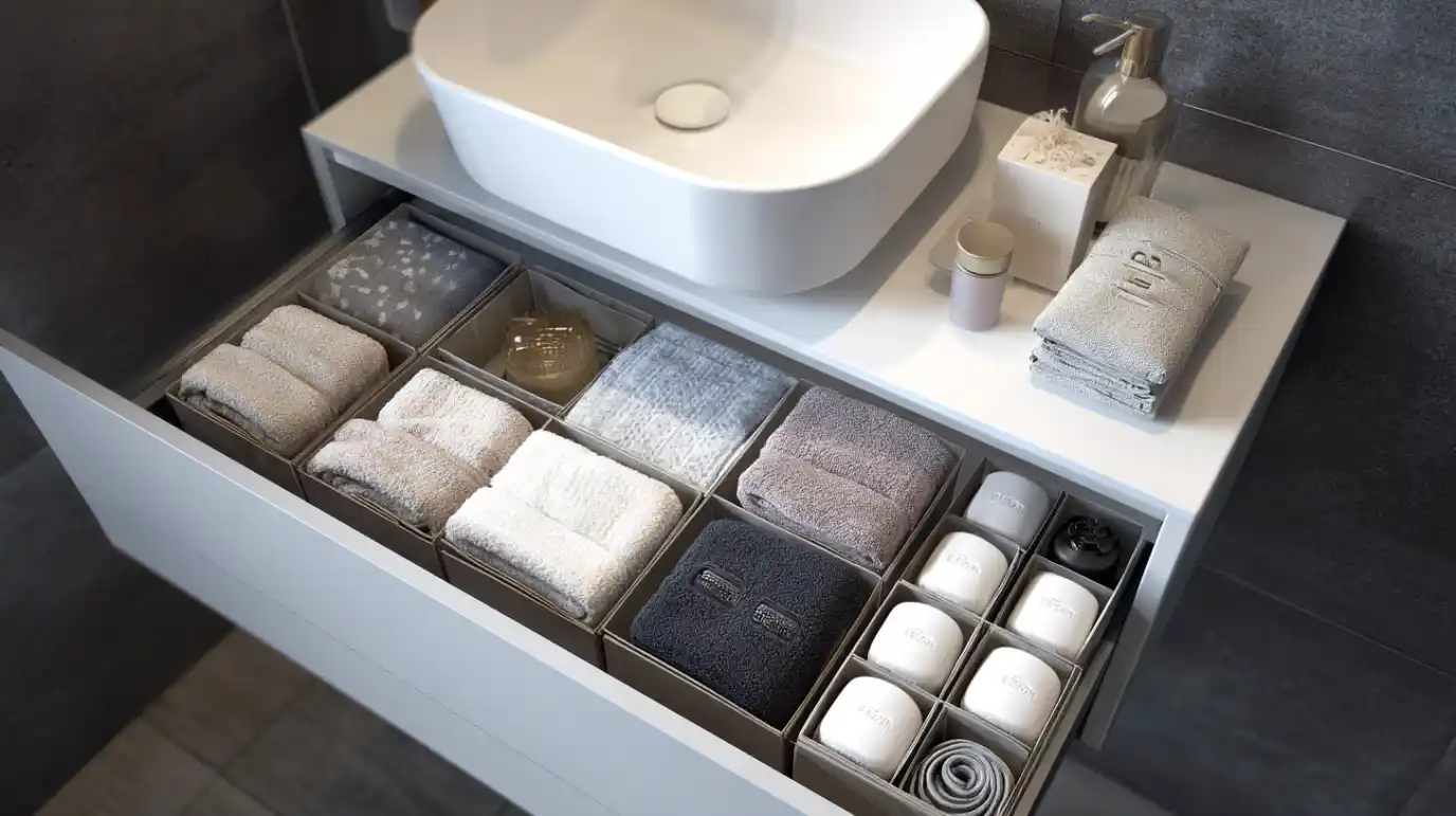 Moderni lavabo sa pregradama za peskire